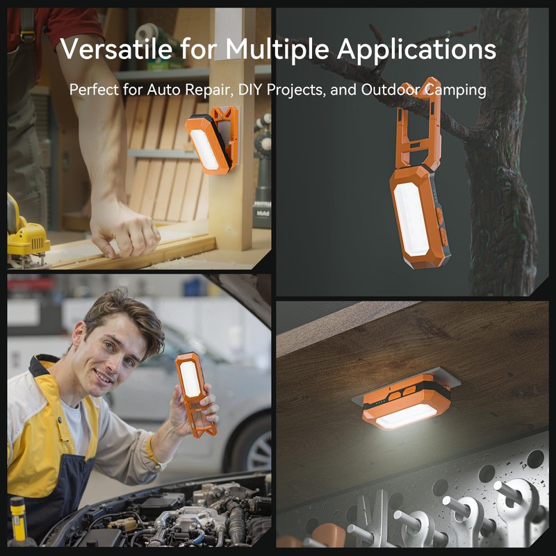 Rechargeable LED Work Light Cordless, 3000K-6500K CCT 500 Lumen, 40Hour