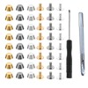 26Pcs Screw-Back Handbag Purse Feet with Screwdriver & Hole Puncher,Alloy/Brass