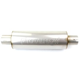 TOTALFLOW 22419N Notched Ends Straight Through Universal Exhaust Muffler | 304 Stainless Steel | 3 Inch Inner Diameter Inlet/Outlet