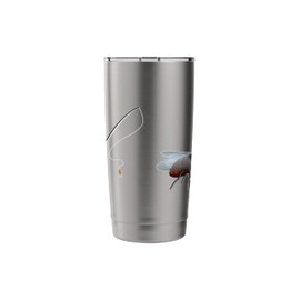 Fly with Fishing Rod Illustration for Cool Outdoor Stainless Steel Insulated Tumbler