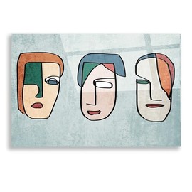 Epic Art 'FACES LINE ART 2' by Irena Orlov, Acrylic Glass Wall Art, 16"x12"