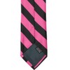 tiemart Extra Long Striped Tie (Hot Pink and Black)