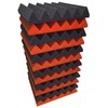 2x12x12 Orange Charcoal Acoustic Wedge Panels Soundproofing Studio Foam Tiles