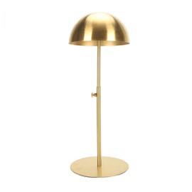 Hat Display Stand, 20-40cm Adjustable Height Dimensional Shape Hat Holder Wigs Stand Non Slip Stainless Steel Metal Rack for Storing Baseball Caps Peaked Caps (Gold)