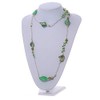 Avalaya Green/Clear Shell/Acrylic/Wood Bead Long Necklace - 116cm L