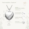Amoonic Women's Heart Locket Treasure 925 Silver to Open, Chain