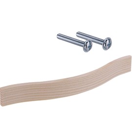 Gedotec Cabinet Handle Raw Brushed Ash Furniture Handle Wood Bow Handle Kitchen - Calin | Hole Spacing 160 mm | Solid Wood | Wooden Handle for Drawers & Cabinet Door | 1 Piece - Design Door Handle