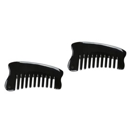 Beavorty 2 Pcs Multi-functional Massage Hair Comb Scalp Massaging Fluid Ox Horn Material Perfect Present for All
