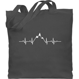 Shirtracer - Cotton Bag - Symbol and Sign Outfit - Heartbeat Mountains, 2 Dark Grey
