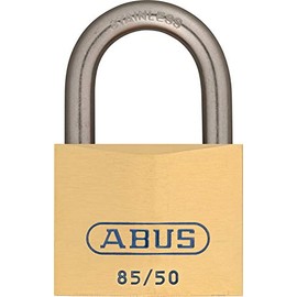 ABUS Brass Padlock 85IB/50 - Weatherproof - for Sea and Port Areas - Brass Lock Body - Stainless Steel Shackle - ABUS Security Level 7