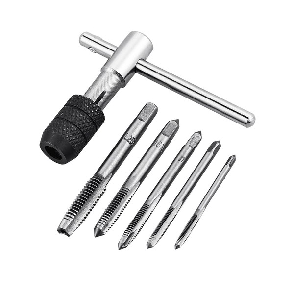 Bestgle Adjustable T Handle Tap Wrench Metric Thread for M3/4/5/6/8