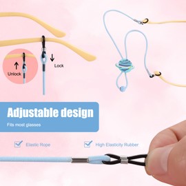 Anmahe 5 PCS Kids Glasses Strap,Spectacles Cord,Adjustable Sunglasses Strap Cord,Spectacle Chain,Eyewear Retainer,Glasses Holder Strap Spectacles Cord Mask Chain,for Children's Glasses and Sunglasses