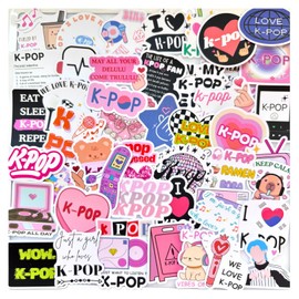 TriluckyDeco 50pcs Funny Kpop Stickers Pack for Fans–Cute Aesthetic Girly Korean Music K-pop Lover Merch,Photocards Deco Fan Gifts Concert Birthday Party Favors Stocking Stuffers Water Bottle 2 Inch