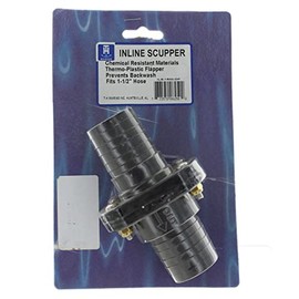 T. H. Marine T-H Marine Double Barb Inline Scupper Check Valve - Fits 1-1/2" Hose, Black
