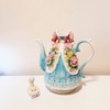 Large Ceramic Teapot and Coffee Pot with Lid, 3D Embossed
