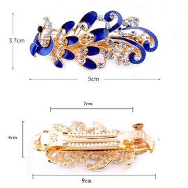 Nc coeus Barrette, Large Aceti Material, Tortoise Shell Style, Women's Hair Clip, Simple, Hair Accessory, Hair Accessory, Hair Accessory, Wedding, Kimono, Bridal, Big, Hair Clip, Elegant Peacock (blue
