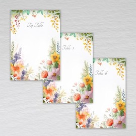 Wildflower Blank Wedding Table Plan Cards A6, DIY Make Your Own Seating Plan Planners Floral Wildflowers: Wildflowers Floral Wildflower Blank Wedding Table Plan Cards (Pack of 21 without Envelopes)
