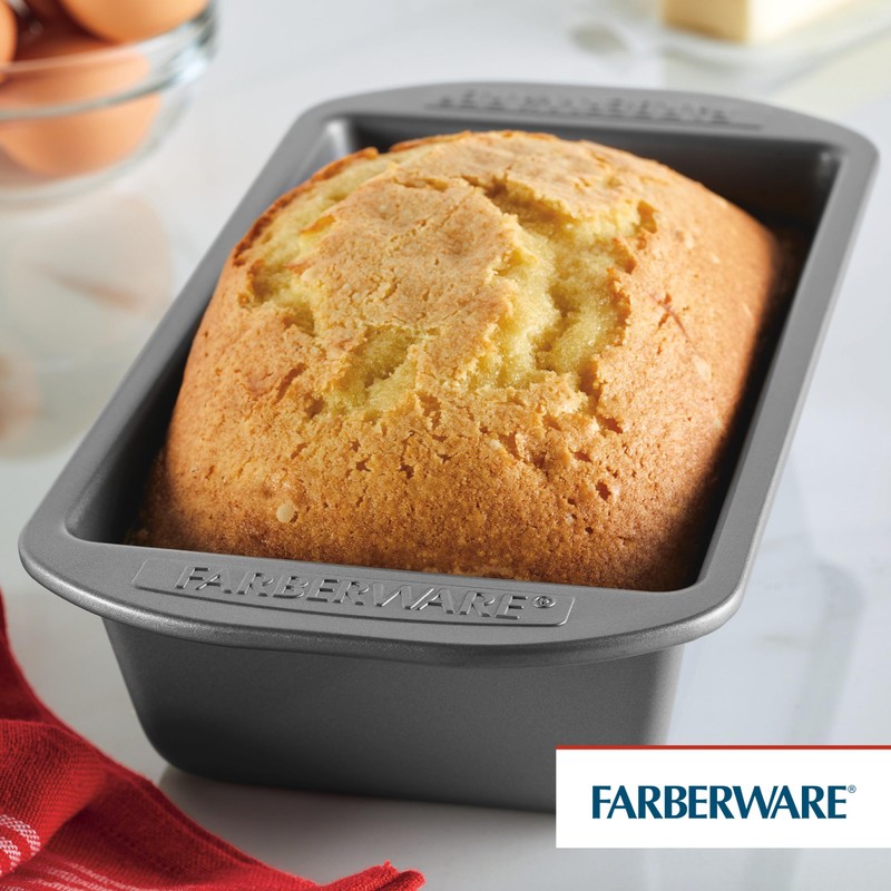 Farberware Nonstick Bakeware 9-Inch x 5-Inch Loaf Pan, Gray -