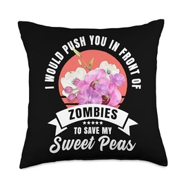 Sweat Peas Accessories Plants Live Flower Seeds Gardener Throw Pillow