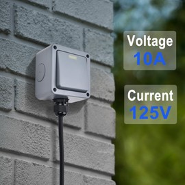 Weatherproof Electrical Outdoor Switch, Single Wall Light Switch IP66 Waterproof, Grey, SPDT Electrical Switch, 10Amp 110-250V for Outdoor, Garden, Pool, Yard(2PK)