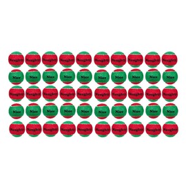 PUREPET Bulk Dog Tennis Ball Toys Naughty or Nice Holiday Christmas Themed Red Green (50 Balls)