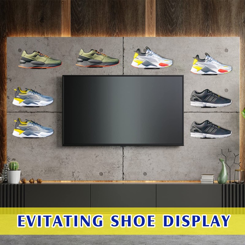 Treela 30 Pack Floating Shoe Display Shelf for Closet Acrylic