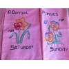 Kitchen 7 Days of week FLOWER HAND TOWELS Kitchen PINK
