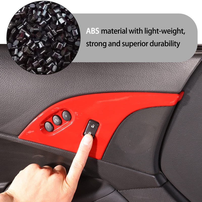 Lcojicep Car Door Lock Button Trim Compatible Corvette C6 Z06