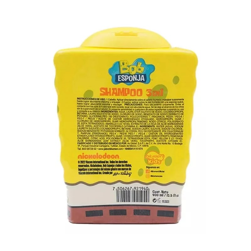 Blumen kids Shampoo Kids Bob Esponja 3 En 1 400