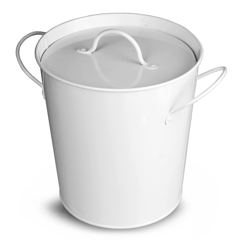 bar@drinkstuff Galvanised Steel Insulated Ice Bucket White - Metal Party
