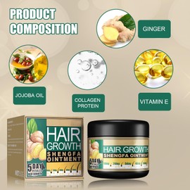 Ginger Hair Growth Ointment Hair Regrowth Treatment Cream Moisturizing Scalp Massage Hair Follicle Hair Care Serum Essence Conditioner (1 oz)