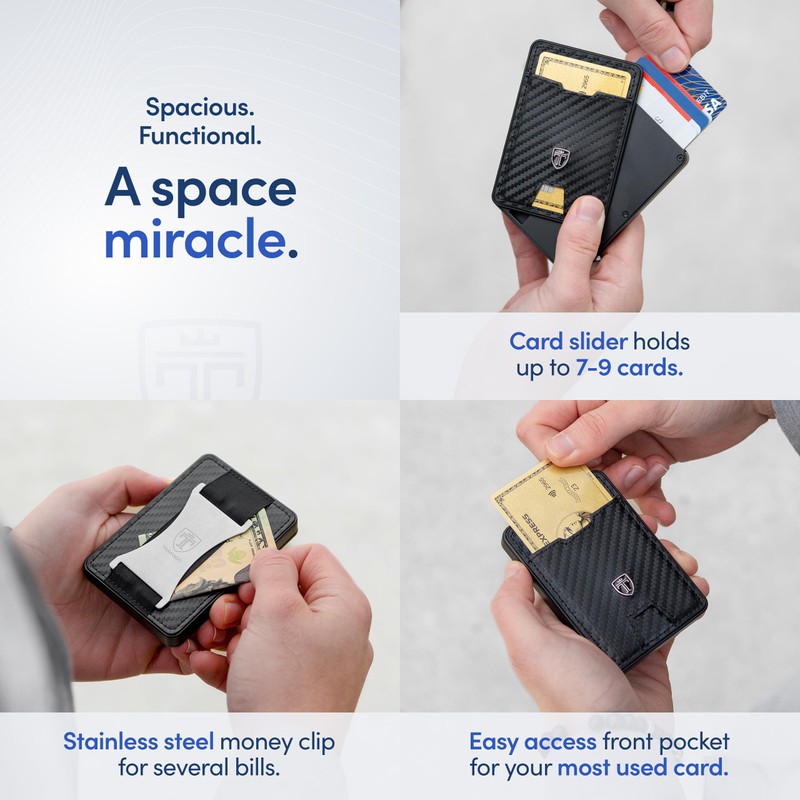 TRAVANDO Swype Slim Wallet for Men Metal RFID Blocking Mens