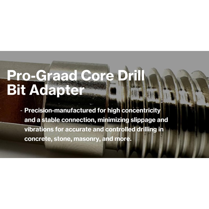 Pro-Graad Core Drill Bit Adapter 5/8"-11 Thread to 1/2" Hex