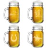 16oz Mason Jar Glass Mug w/Handle Gift Set of 4