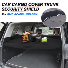 Powerty Cargo Cover for 2017-2023 GMC Acadia Trunk Cover Retractable Trunk Shielding Shade Acadia Accessories Cargo Luggage Cover Black