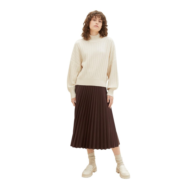 TOM TAILOR Women's Midi Skirt, 13048 - Brushwood Brown