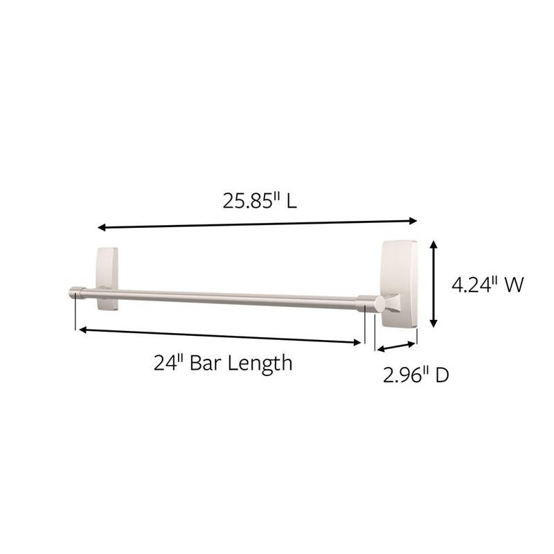 Command Bath Satin Nickel Towel Bar with Water Resistant Command