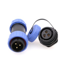 ZBLZGP SP21 3 Pin Connector Aviation Circular Quick Disconnect Male Cable Plug Female Panel Socket Circular Plastic Industrial Power 30A 12AWG for LED Outdoor Lighting