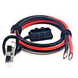 50A Battery Quick Connect Kit with O Ring for Anderson Connector Waterproof, Flexible Silicone 8 Gauge Battery Cable for Lifepo4 Forklift Automotive Solar (8 AWG, 2FT)