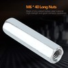 5pcs M6*40 Long Hex Nuts Long Rod Coupling Nuts Zinc