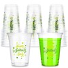 36 Pieces 12 oz Green Shamrock Disposable Plastic Cups St.