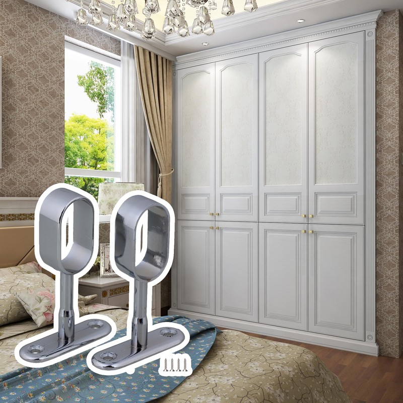 BQLZR 16mm Silver Zinc Alloy Chrome Plated Oval Wardrobe Closet