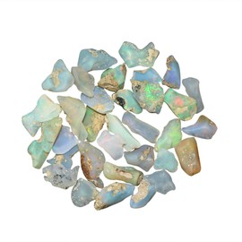 CRYSTALIS Ethiopian Opal (50cts) (28+pcs), Natural, Matte Finish, Birthstone, Loose Gemstone Wholesale Bulk Rough Jewelry Making Supply, Chakra & Healing Raw Stones, Wire Wrapping, DIY, Gem Collection