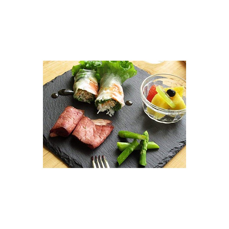 Slate Plate 25 cm Positive Corners [Black, Utensils, Stone Flat