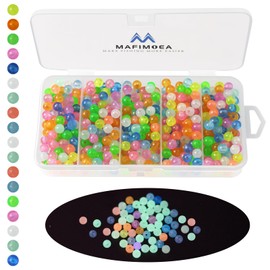 MAFIMOEA 200/500pcs Luminous Fishing Beads Bait Eggs Assorted Set Plastic Fishing Line Rig Bead for Bass Catfish 6mm 9mm Freshwater Saltwater