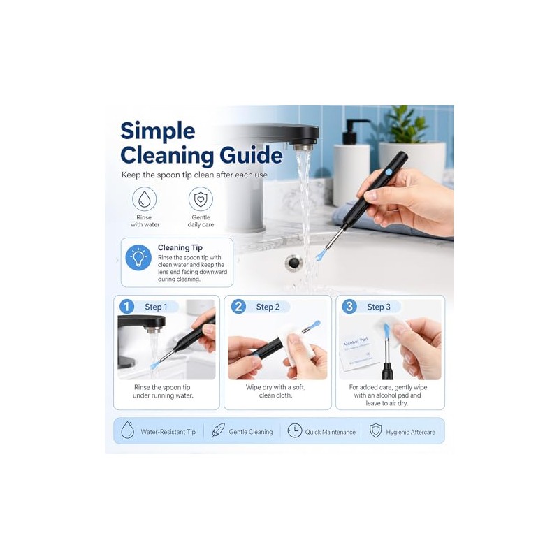 Ear Wax Removal Kit with Camera, 1080P Wireless Ear Cleaner