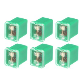 VekAuto 6 Pcs Mini Box Shaped Fuse 40 Amps, Universal for Pickup Trucks Cars SUV Durable Plastic Metal Green