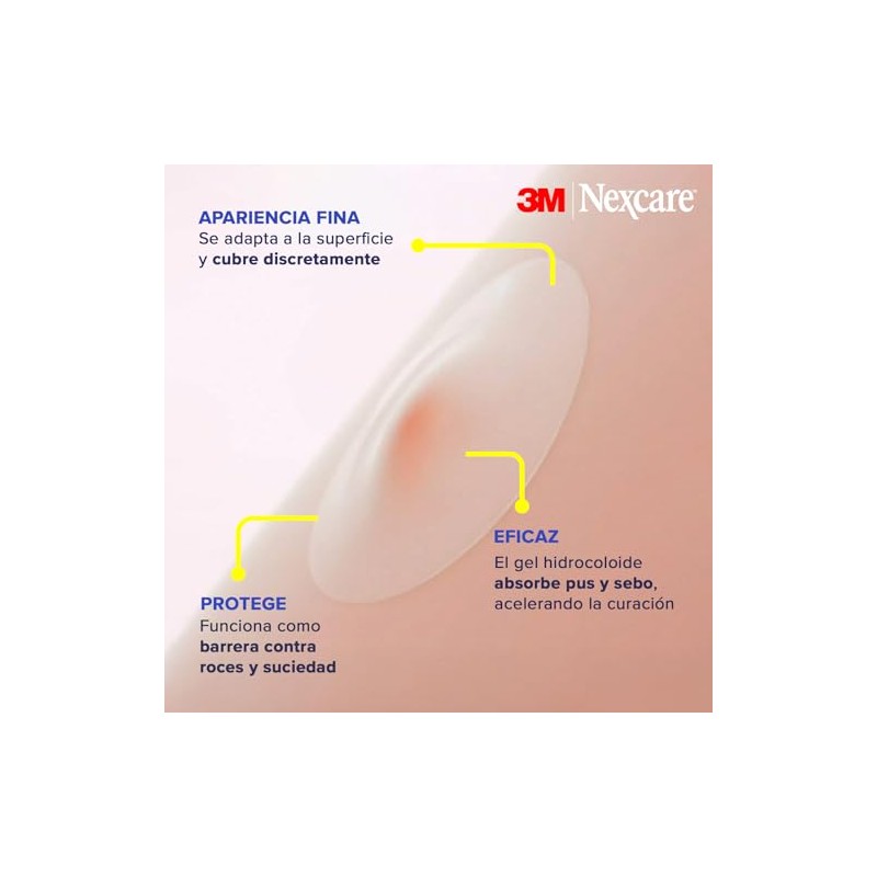 NEXCARE 3M Parche para Acné Transparente con Gel Hidrocoloide 24