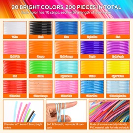295 PCS Scoobies Strings Kit, Scoubidou Strings, Plastic Lacing Cord Gimp String Lanyard String Bracelets String Boondoggle Weaving Kit for Jewelry Making, Keychain Crafts, Lanyards and Bracelet