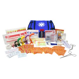 Ever Ready First Aid EMS First Responder Fully Stocked Trauma First Aid Kit – Blue